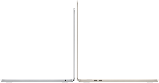 Τα μοντέλα MacBook Air 13″ και 15″ ανοιχτά πλάτη με πλάτη