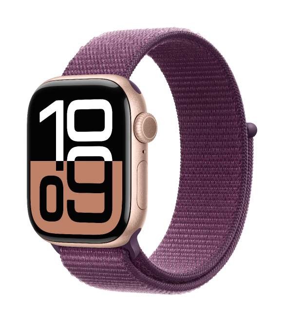 Apple Watch Series 10 GPS 42mm Rose Gold Aluminum Plum Sport Loop